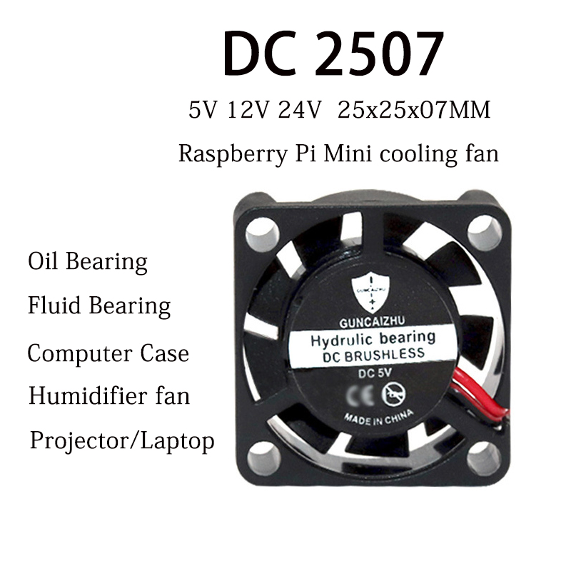Raspberry Pi Water Cooling Kit - NEU 2507 Lüfter 25x25x7MM Öllager DC